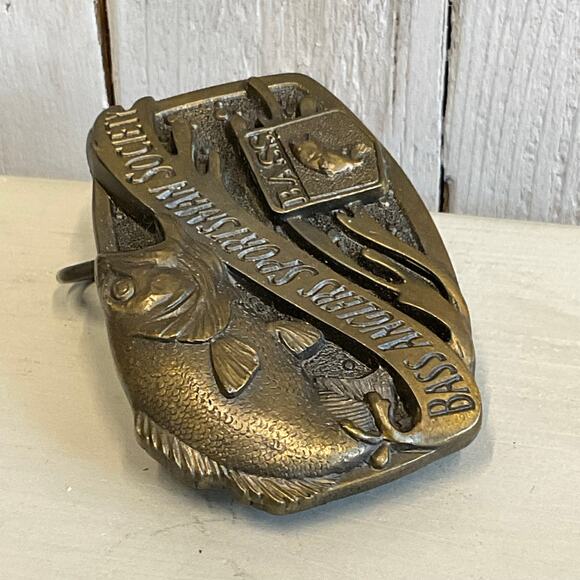 BASS Bassmaster Belt Buckle Bass Anglers Sportsman Society Retro Fishing - Picture 5 of 5